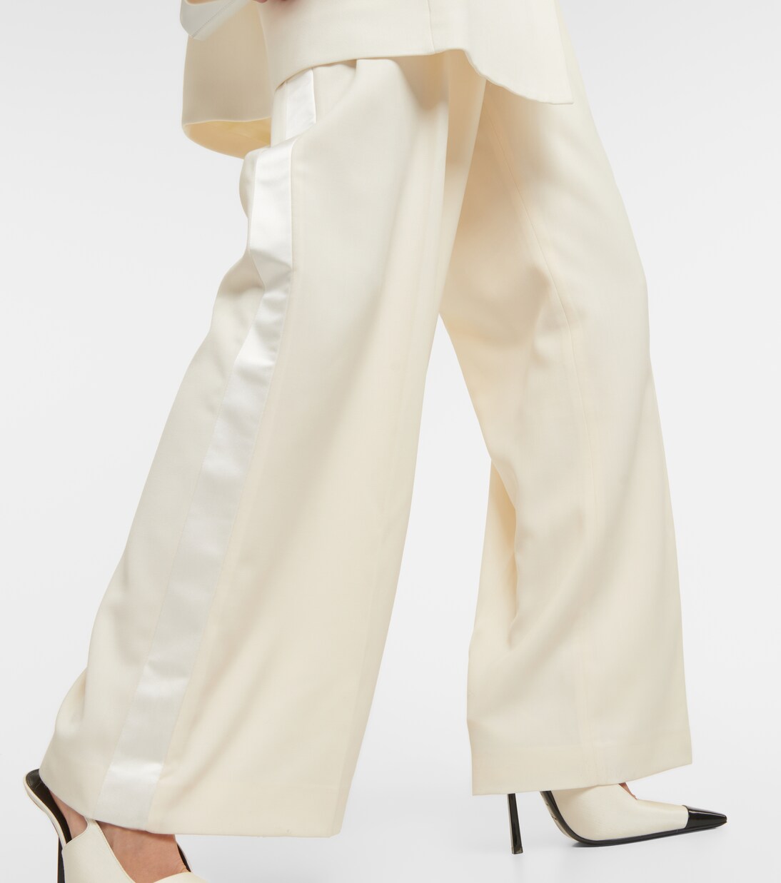 Weite High-Rise-Hose aus Wolle | Wardrobe.NYC