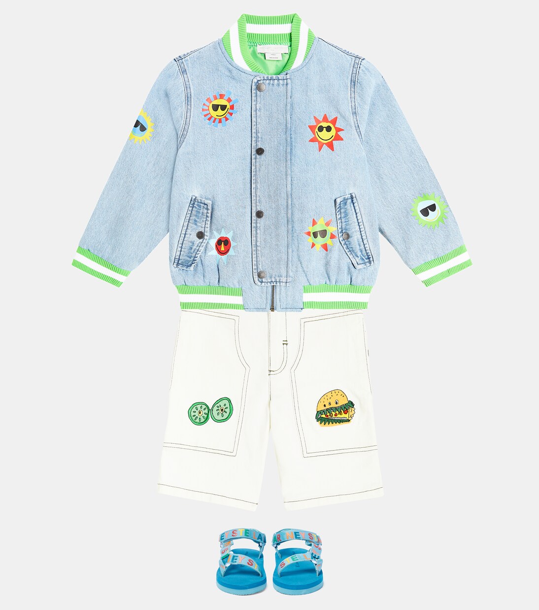 Embroidered denim varsity jacket | Stella McCartney Kids
