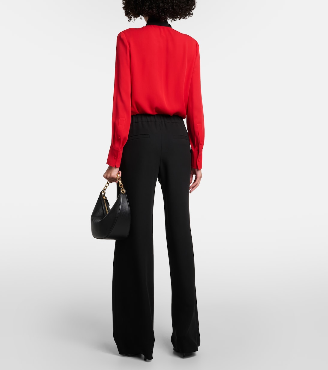 Weite Mid-Rise-Hose aus Seide | Valentino