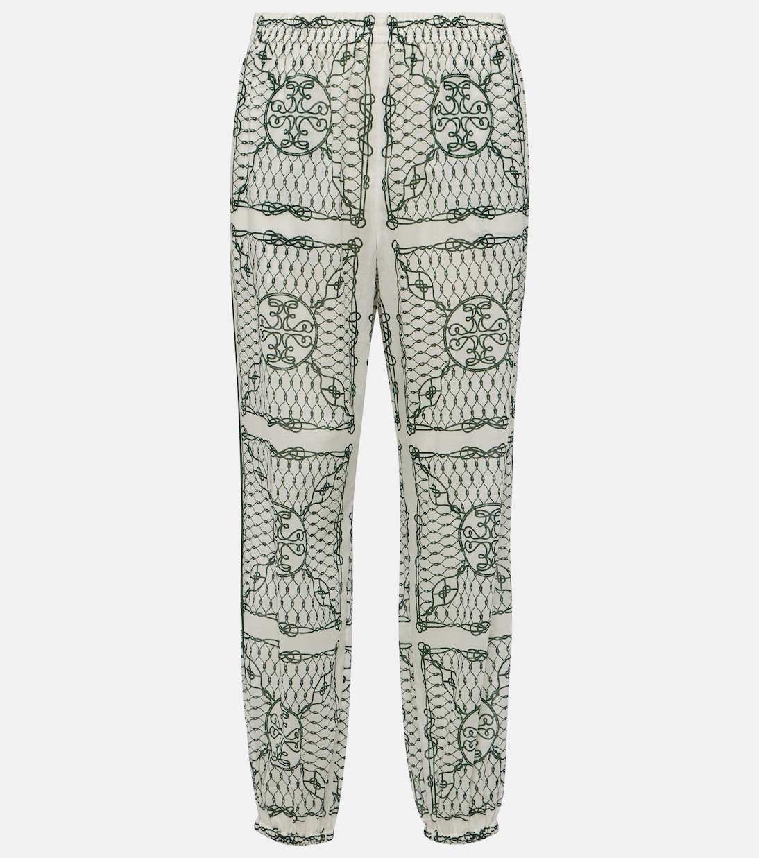Pantalon tapered imprimé en coton | Tory Burch