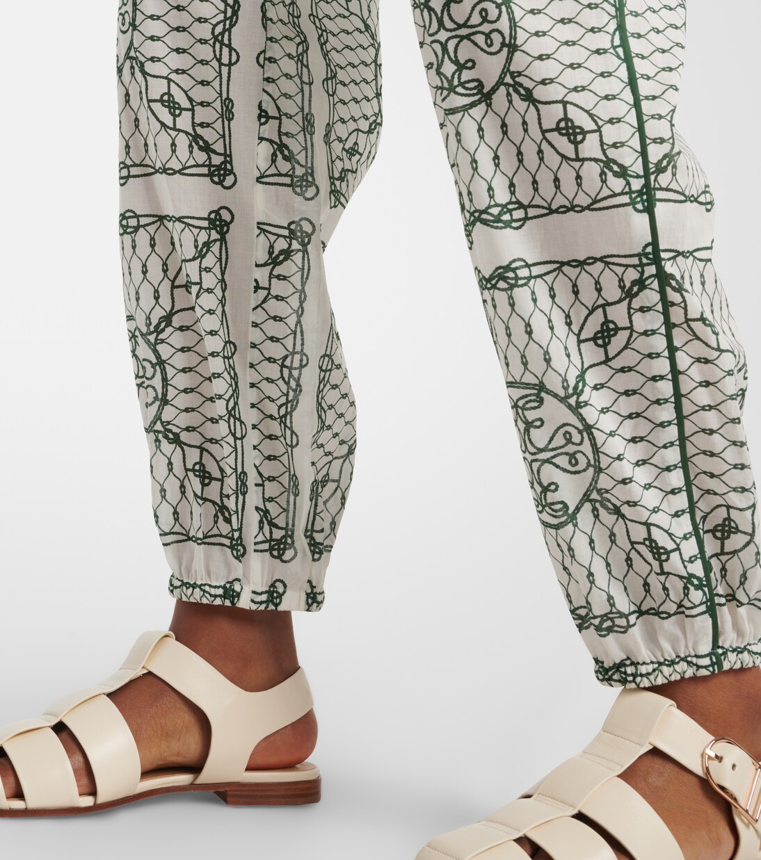 Pantalon tapered imprimé en coton | Tory Burch