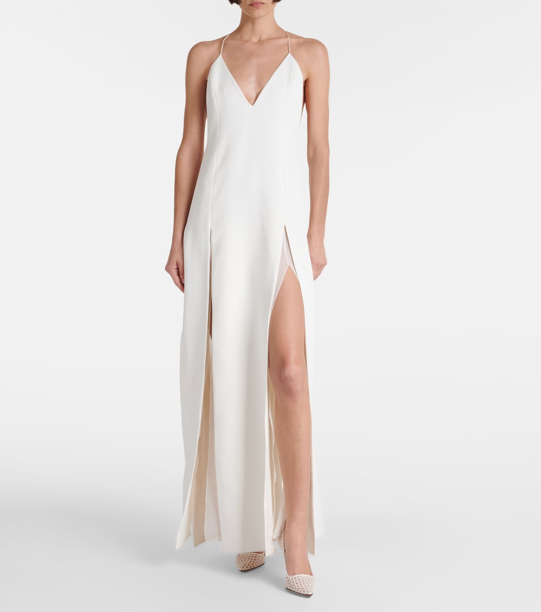 Robe longue Nonya en crêpe de satin | Khaite
