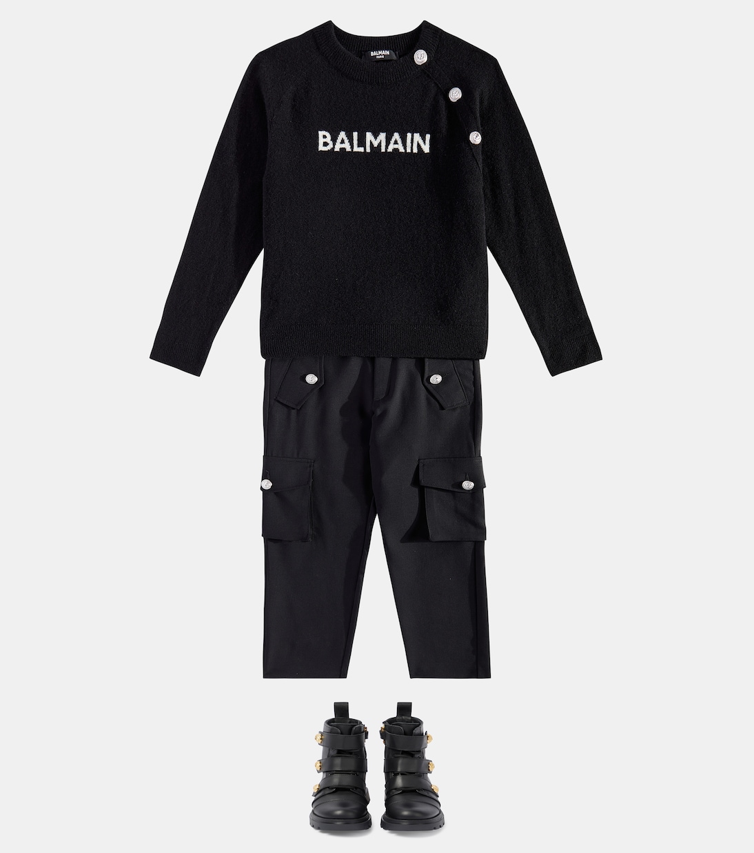 Logo wool-blend sweater | Balmain Kids