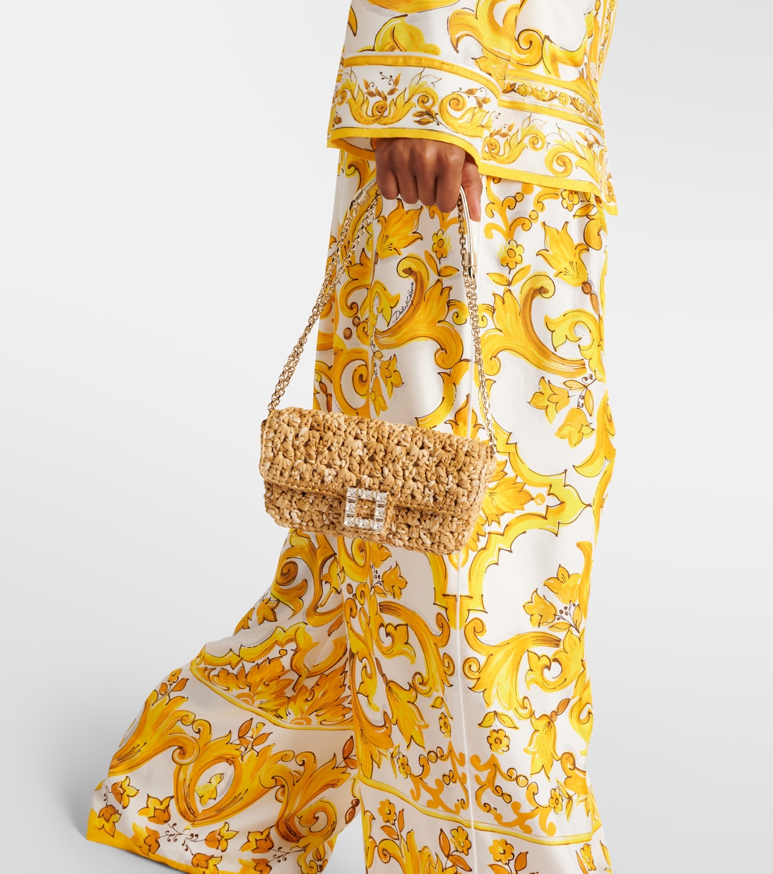 Jeux De Fille raffia-effect shoulder bag | Roger Vivier