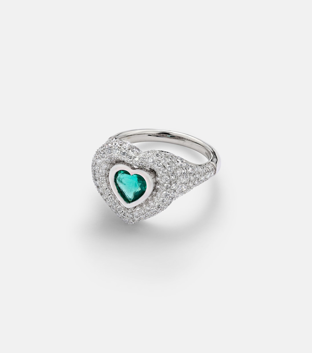 Bague Manaal 2.0 Heart Pinky en or blanc 18 ct, tanzanite et diamants | Kamyen