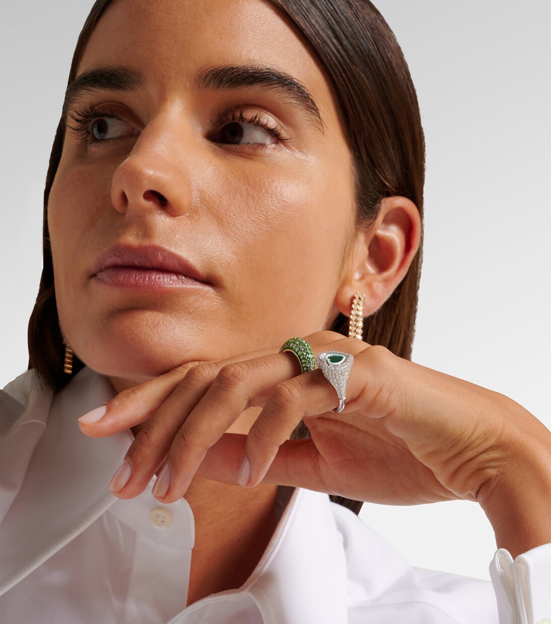 Bague Manaal 2.0 Heart Pinky en or blanc 18 ct, tanzanite et diamants | Kamyen