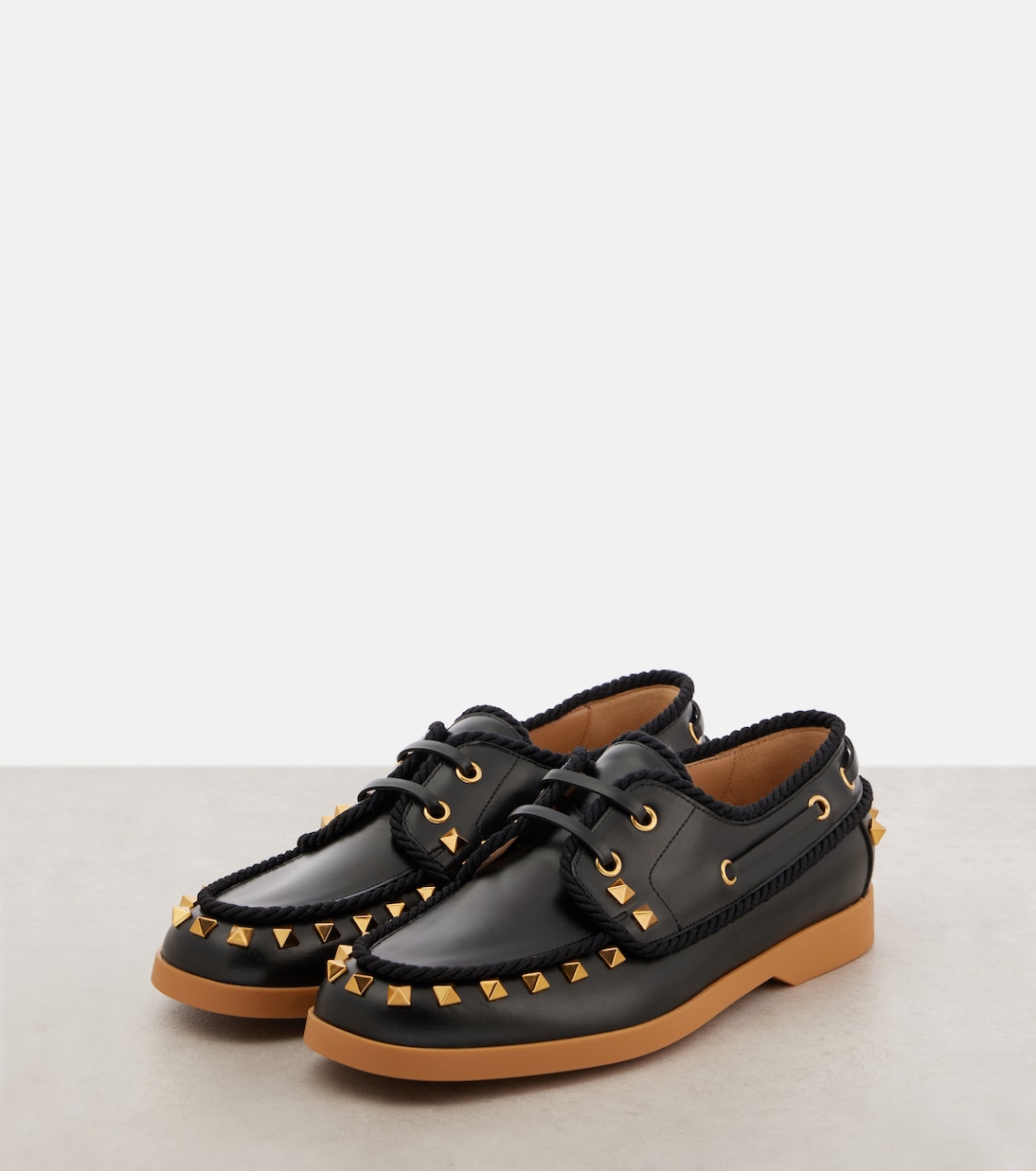 Palm Avenue leather boat shoes | Valentino Garavani