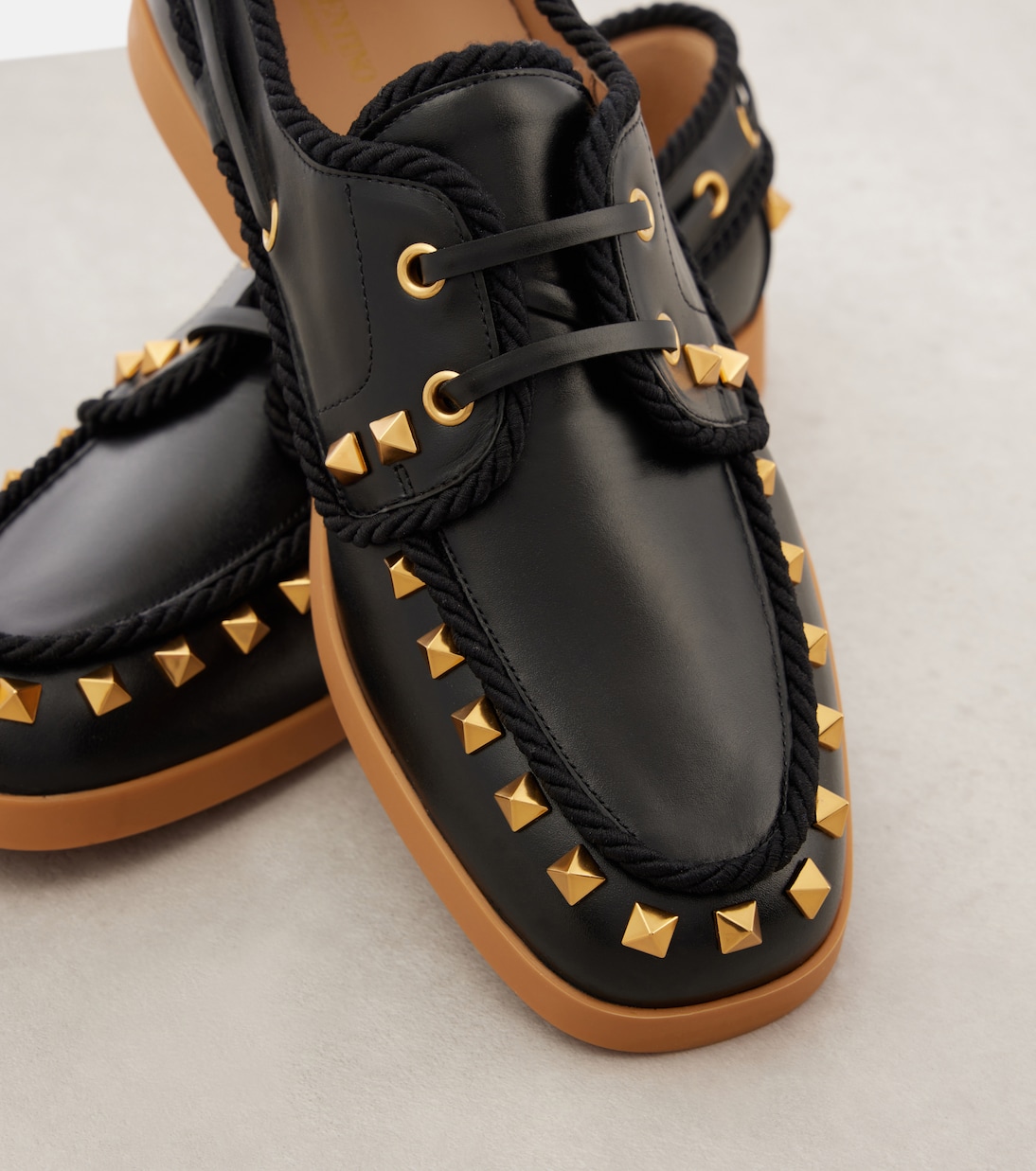 Palm Avenue leather boat shoes | Valentino Garavani