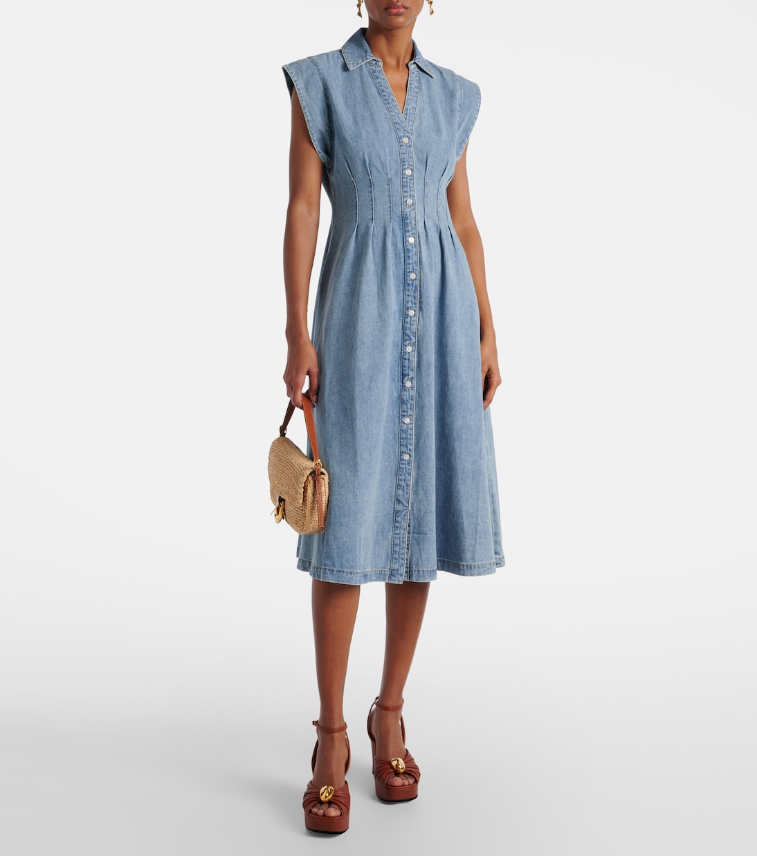 Abito midi di jeans Ruben | Veronica Beard