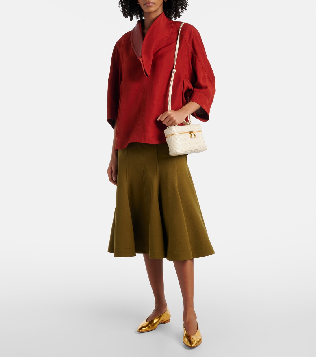 Sofia metallic leather ballet flats | Bottega Veneta