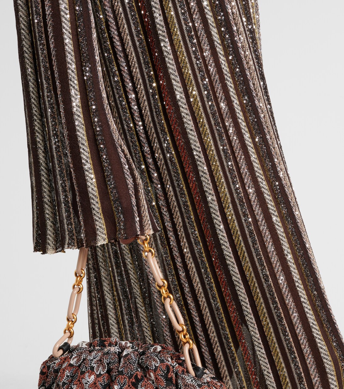 Robe longue rayée en lamé à sequins | Missoni
