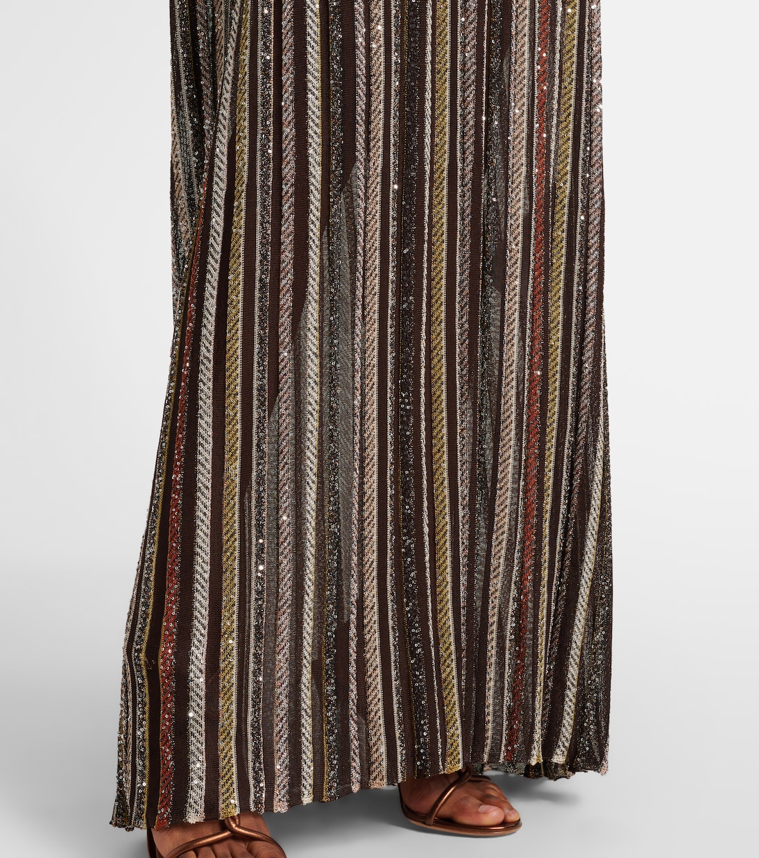 Robe longue rayée en lamé à sequins | Missoni
