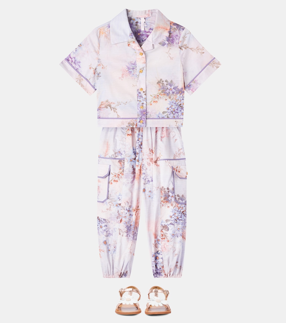 Cascadian floral cotton poplin shirt | Zimmermann Kids