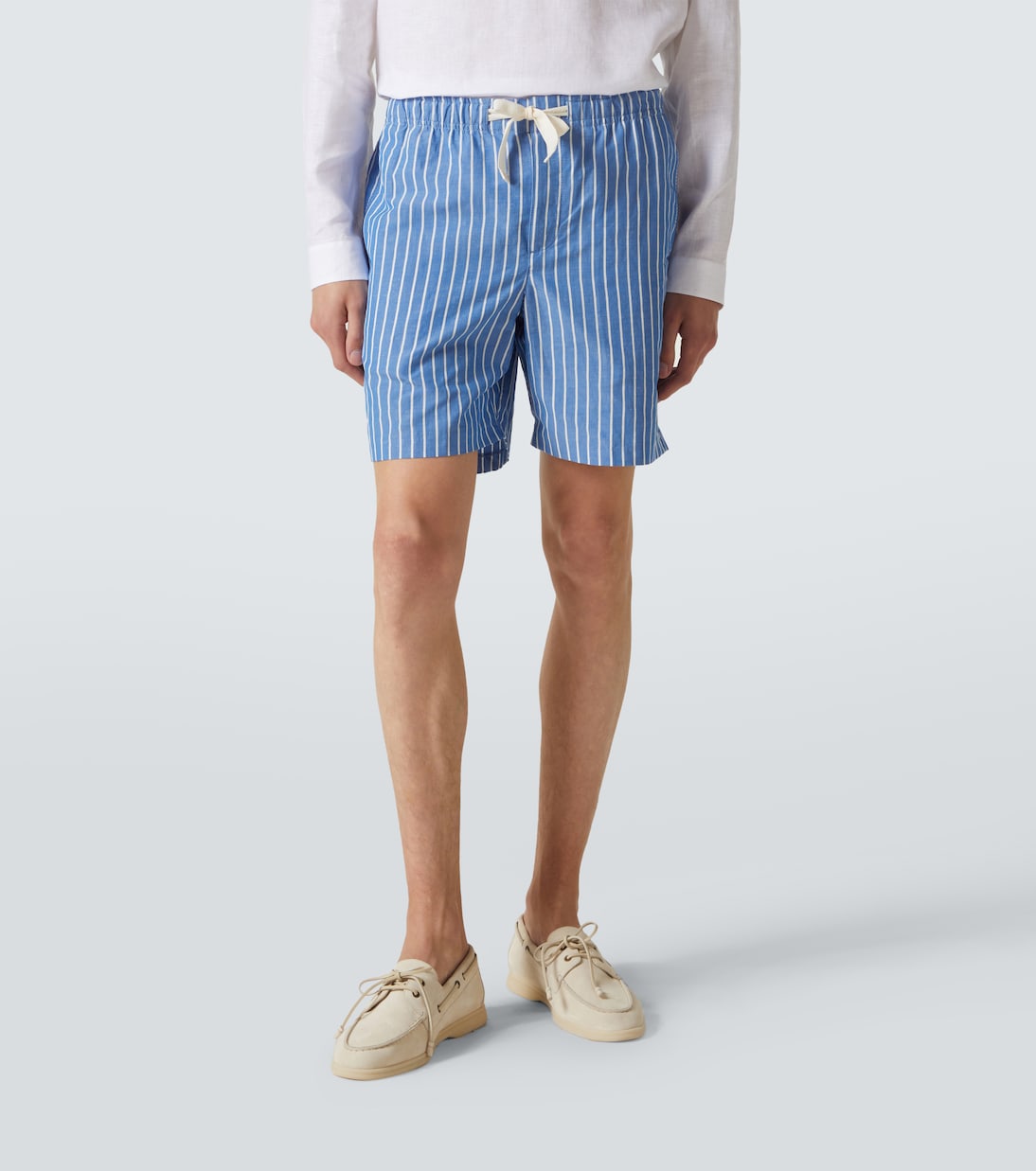 Alex striped linen and cotton shorts  | Orlebar Brown
