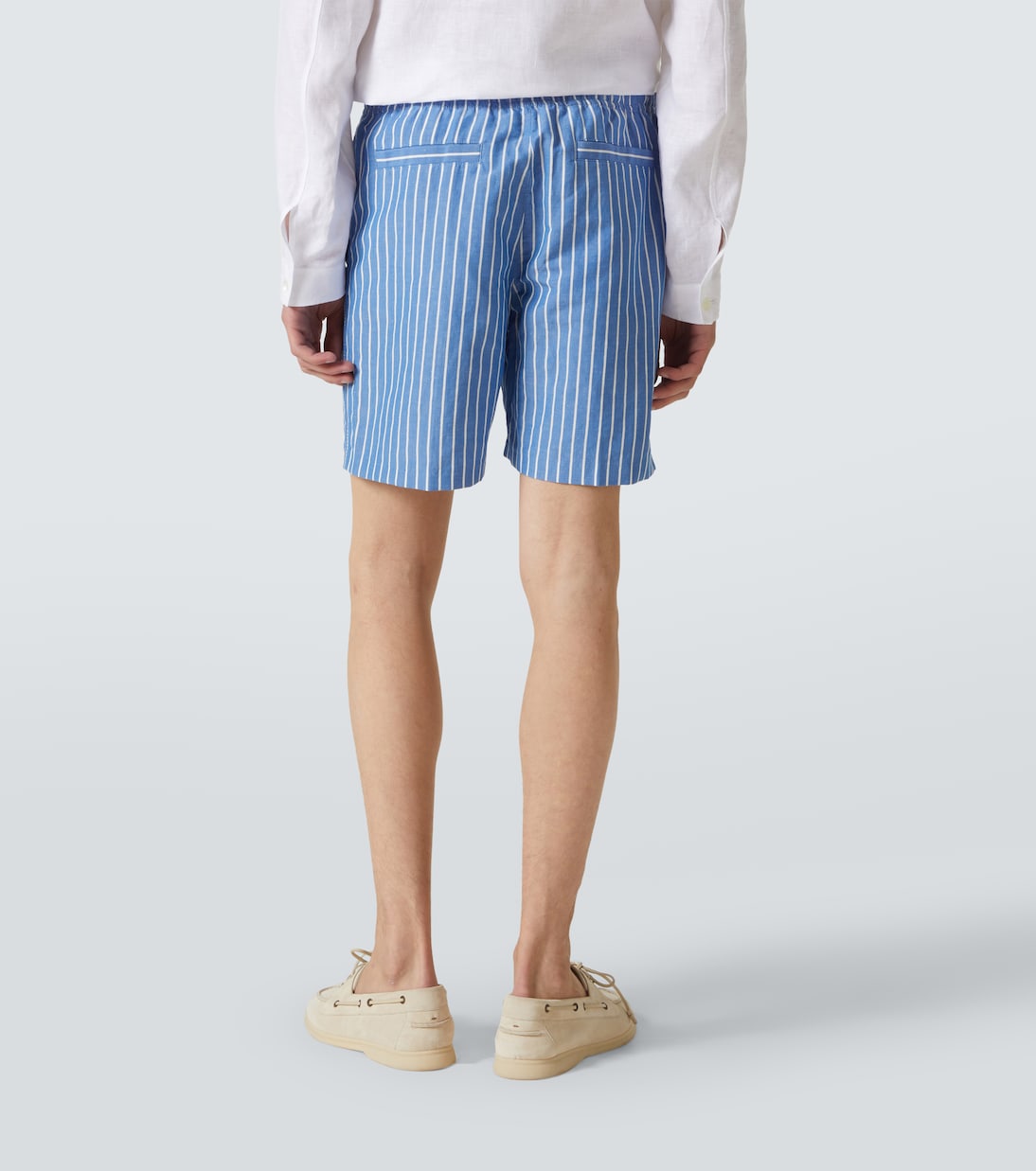 Alex striped linen and cotton shorts  | Orlebar Brown