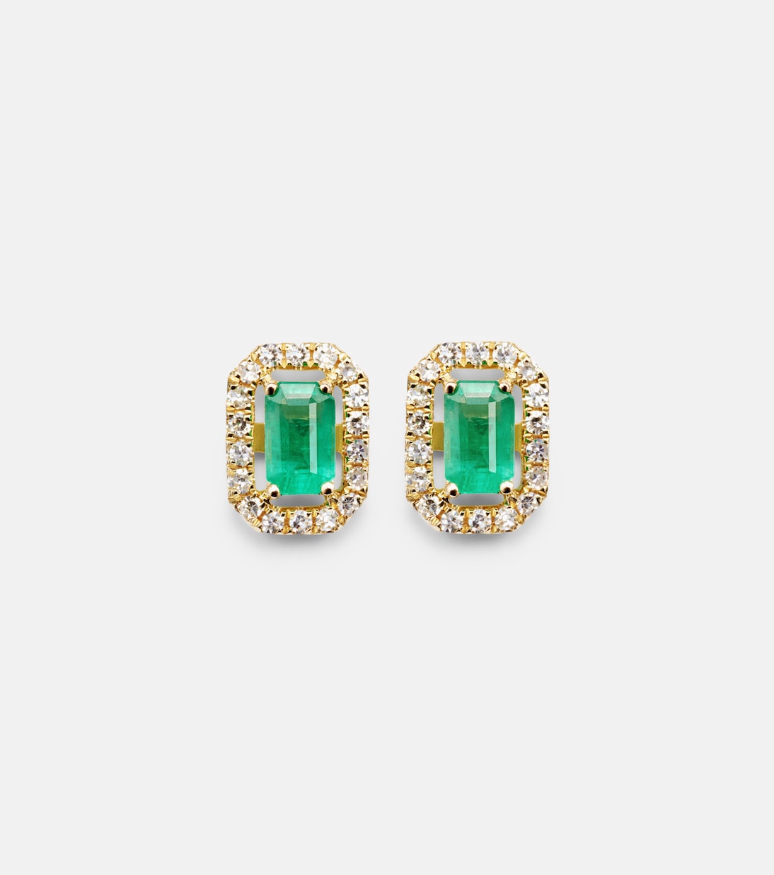 Pendientes de oro de 18 ct con esmeraldas y diamantes | Shay Jewelry