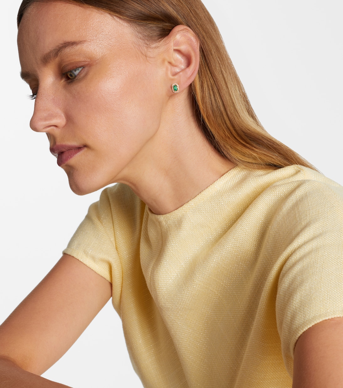 Pendientes de oro de 18 ct con esmeraldas y diamantes | Shay Jewelry