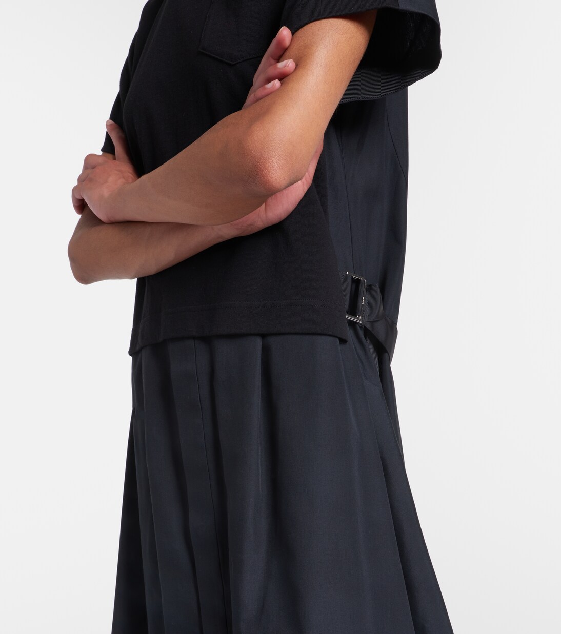 Cotton poplin and jersey maxi dress | Sacai