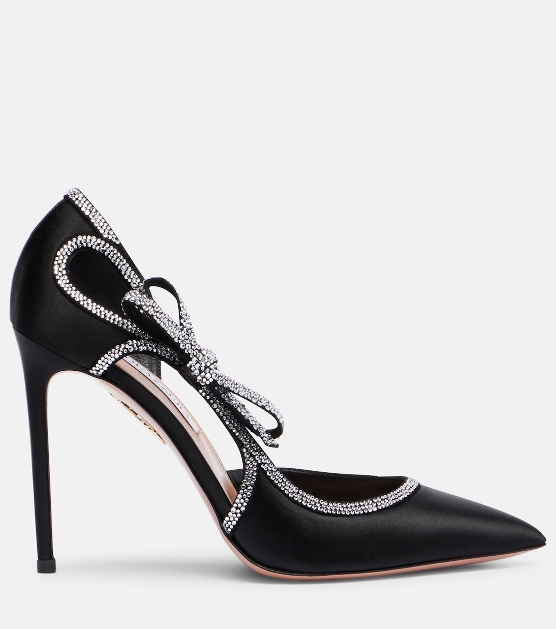 Verzierte Pumps Soave Crystal 105 aus Satin | Aquazzura