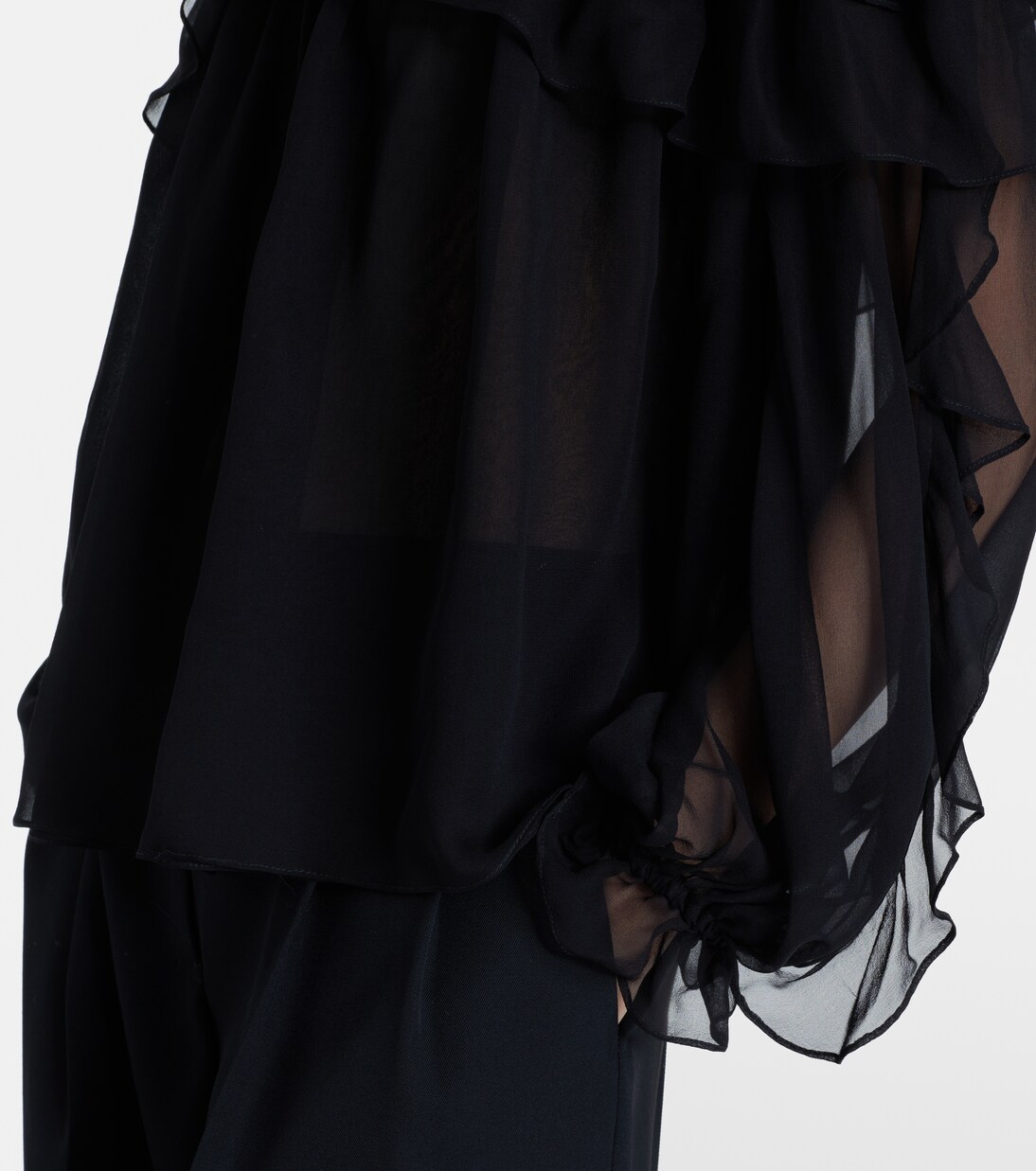 Floral-appliqué silk tulle top | Carolina Herrera