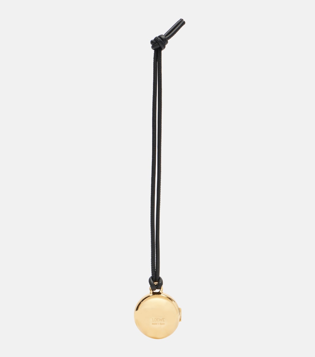 Pebble gold-plated leather bag charm | Loewe