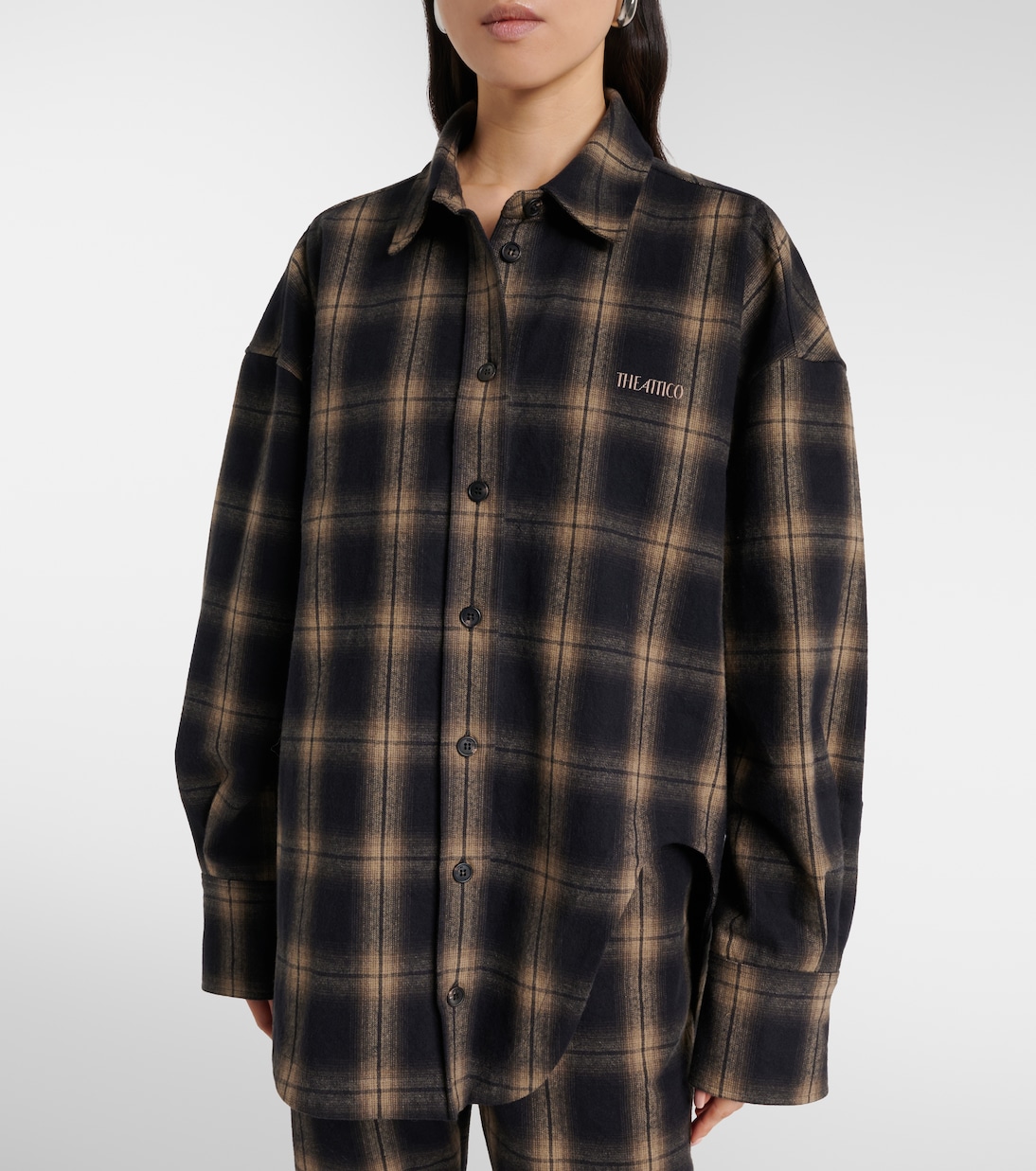 Oversize-Hemd aus Baumwollflanell | The Attico