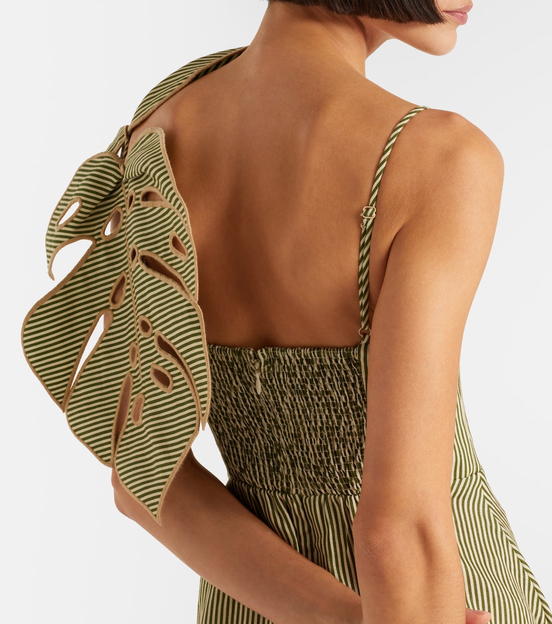 Striped Monstera linen midi dress | Farm Rio