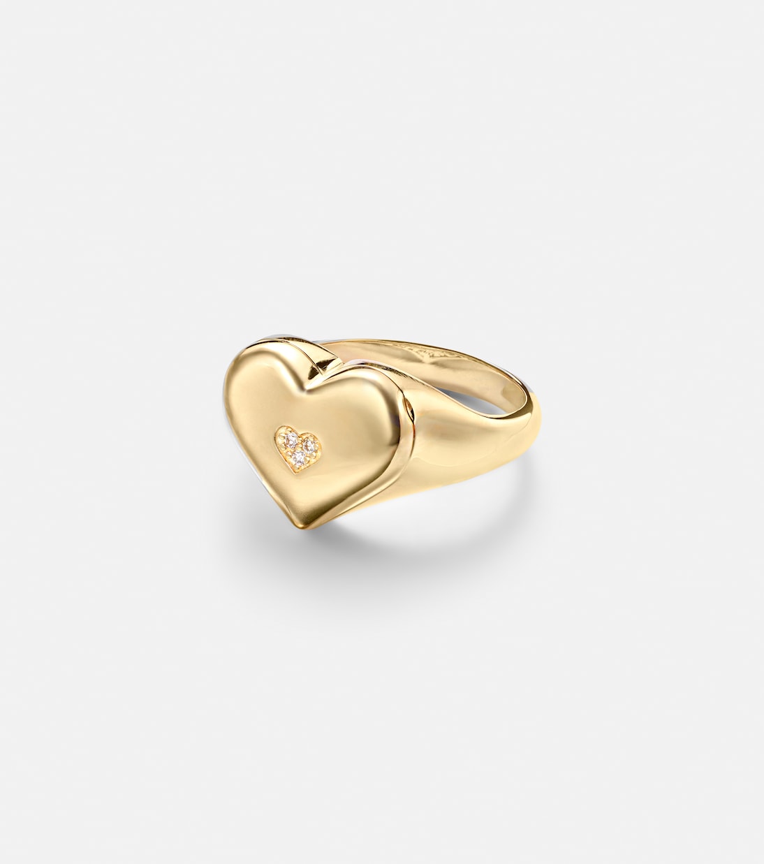 Anillo Wallpaper Heart de oro de 14 ct con diamantes | Sydney Evan