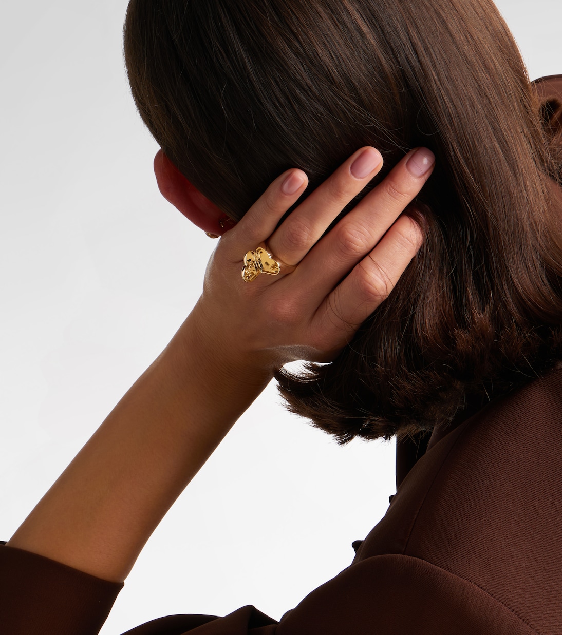 Anillo Wallpaper Heart de oro de 14 ct con diamantes | Sydney Evan