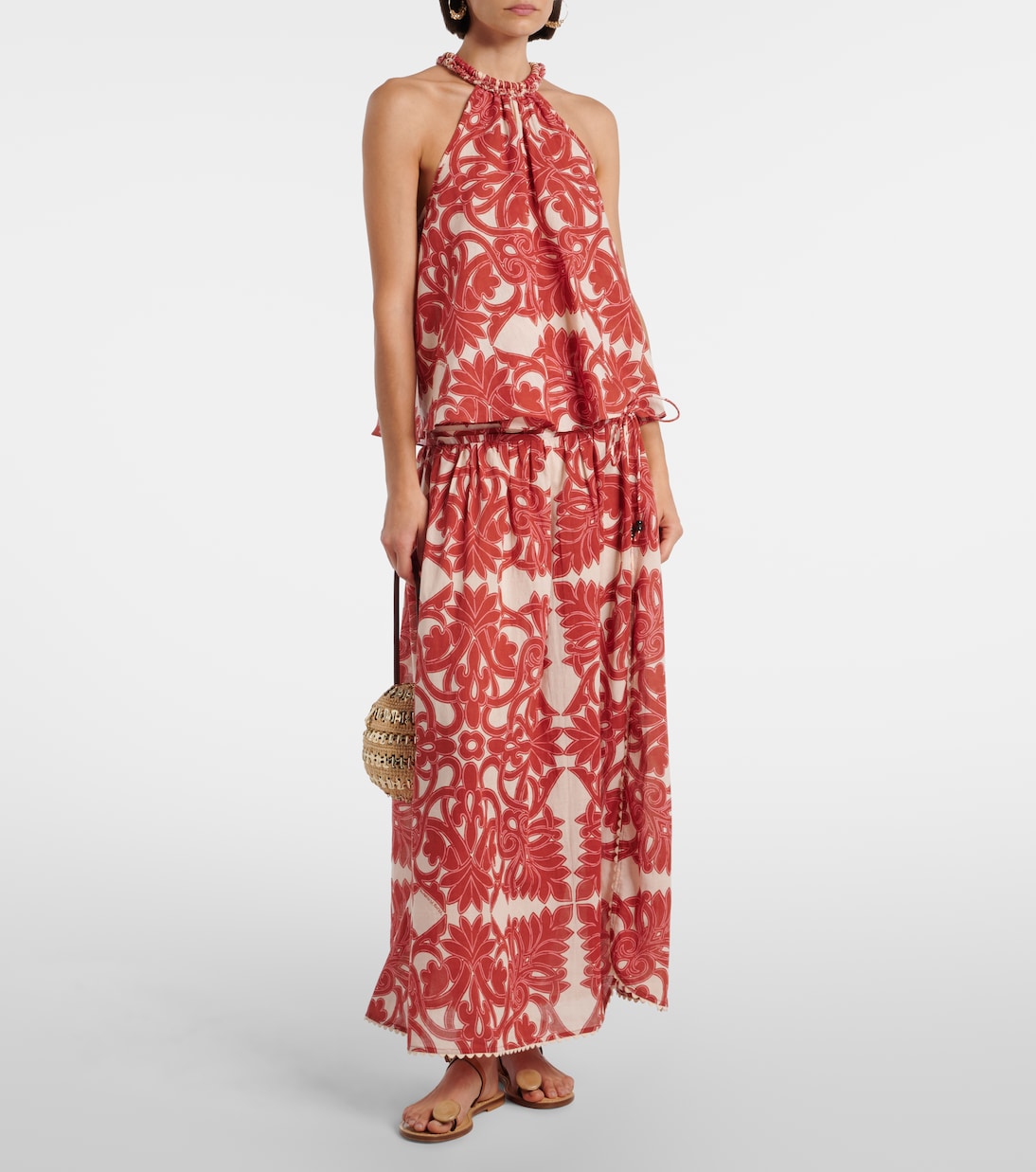 Carla printed cotton maxi skirt | Poupette St Barth