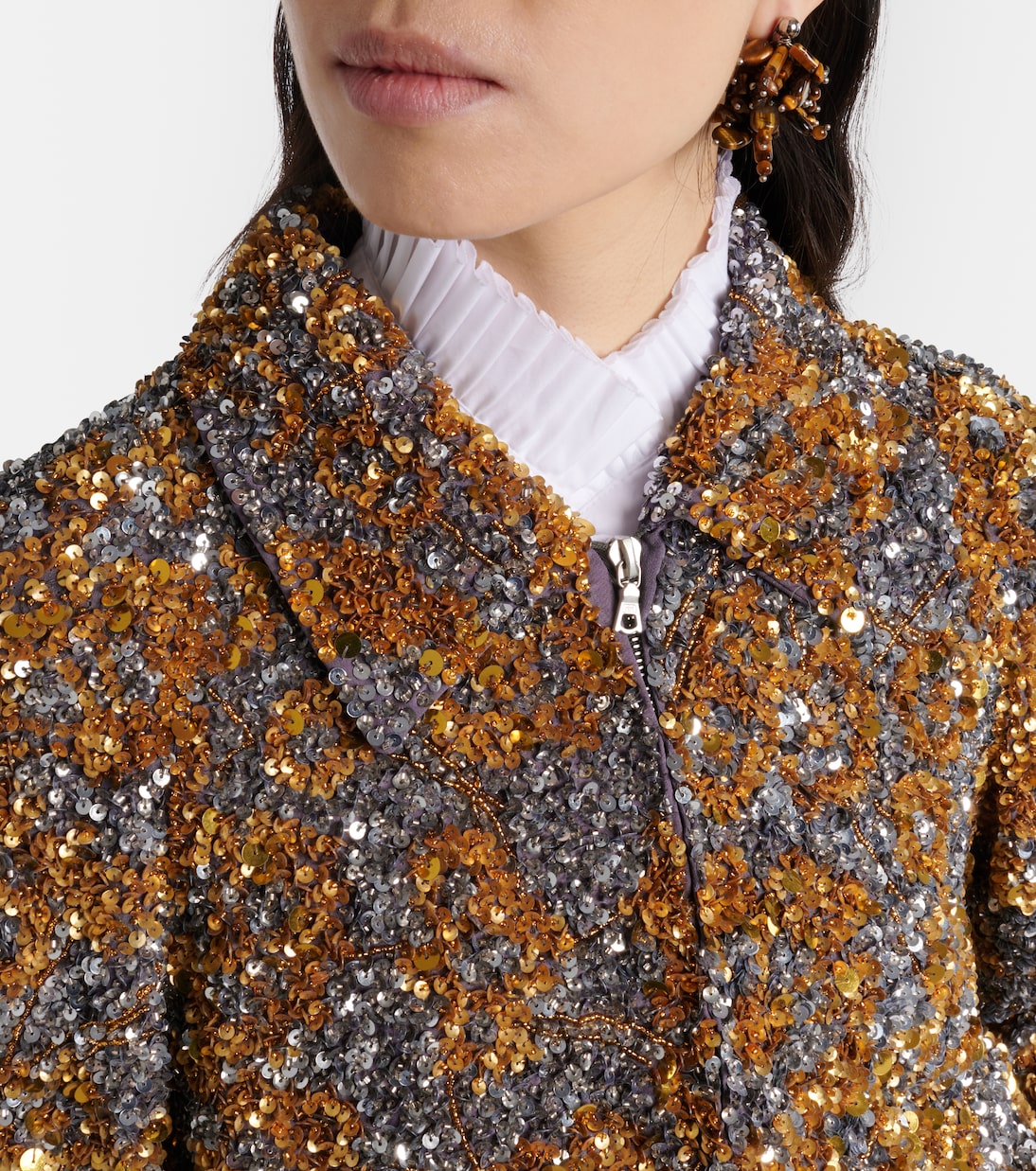 Giacca blouson con paillettes | Dries Van Noten