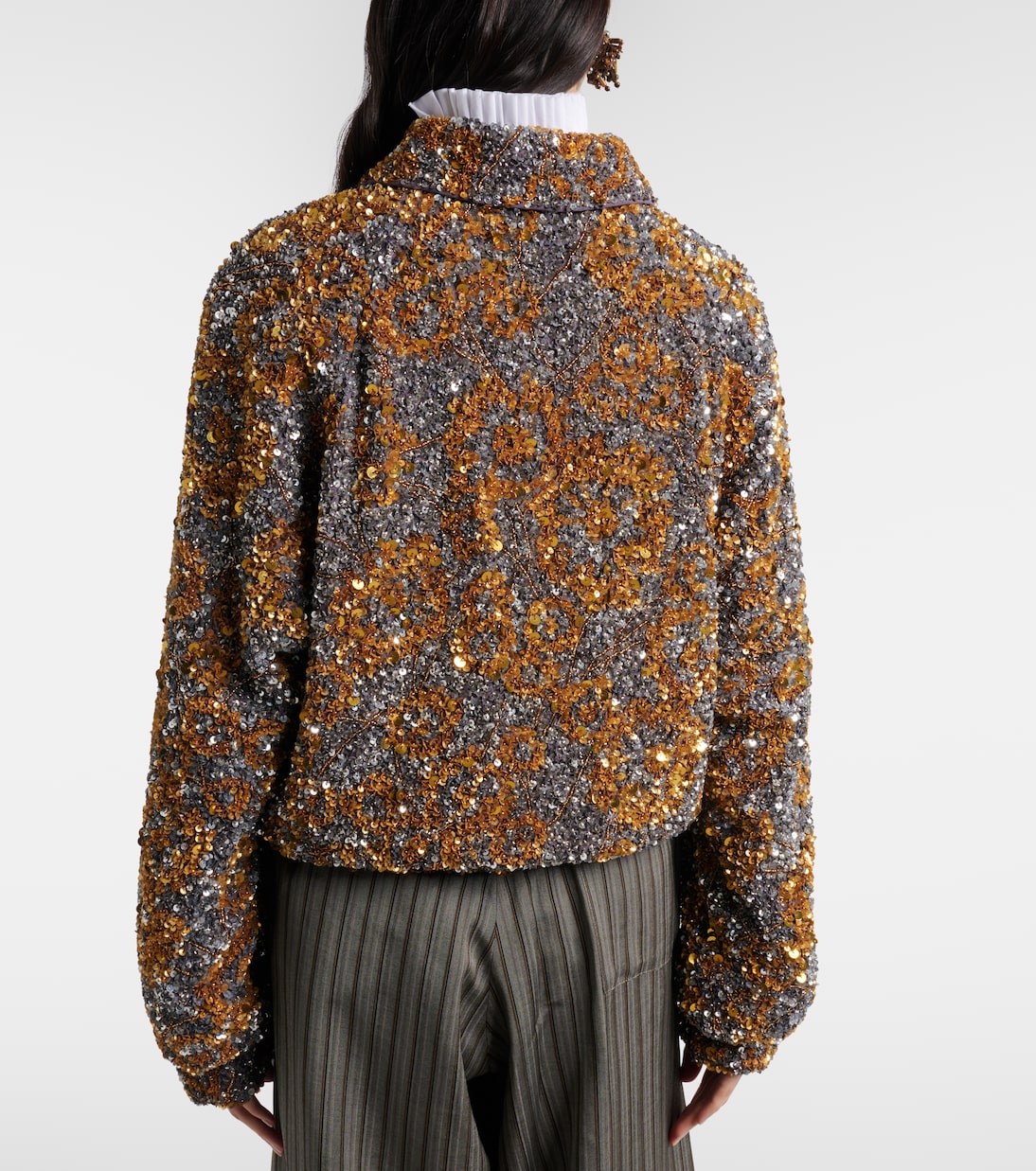 Giacca blouson con paillettes | Dries Van Noten