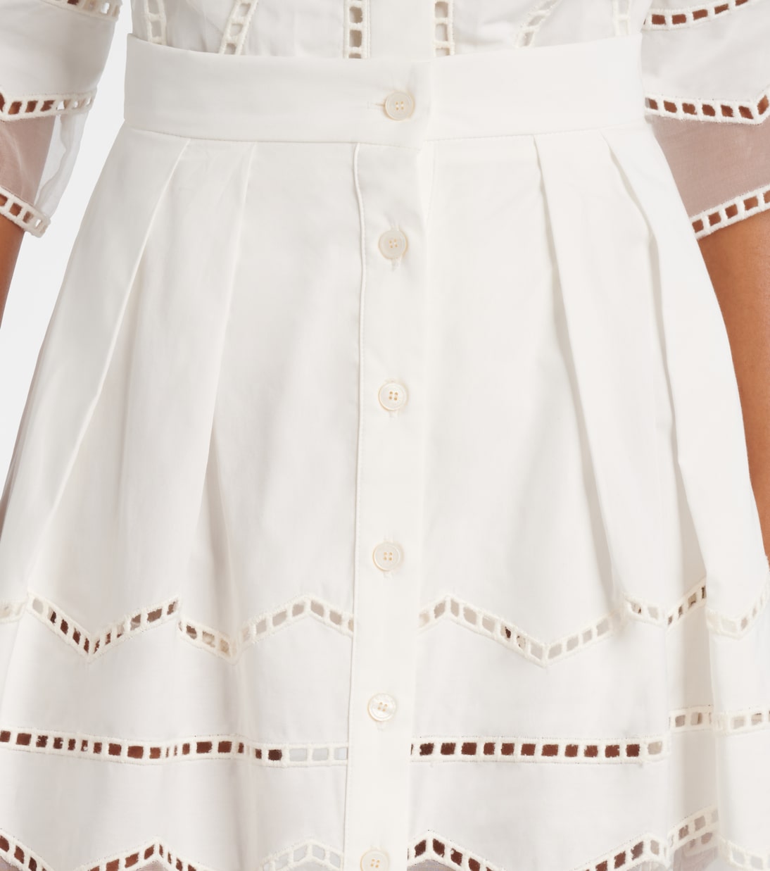 Midirock aus Baumwolle mit Organza | Elie Saab