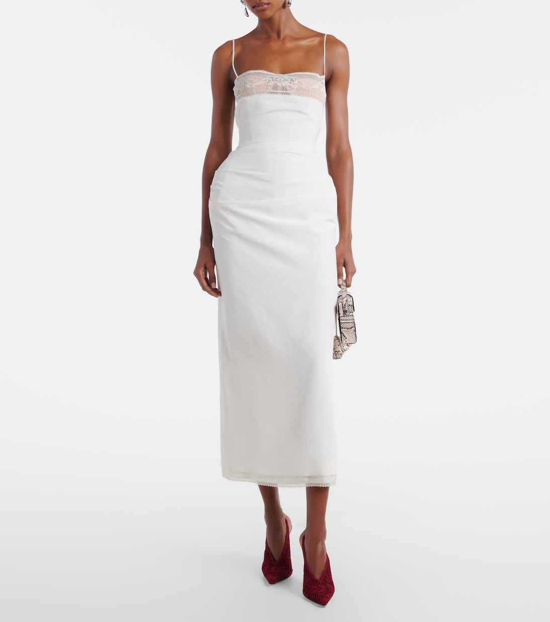 Midikleid aus Seide mit Spitze | Magda Butrym