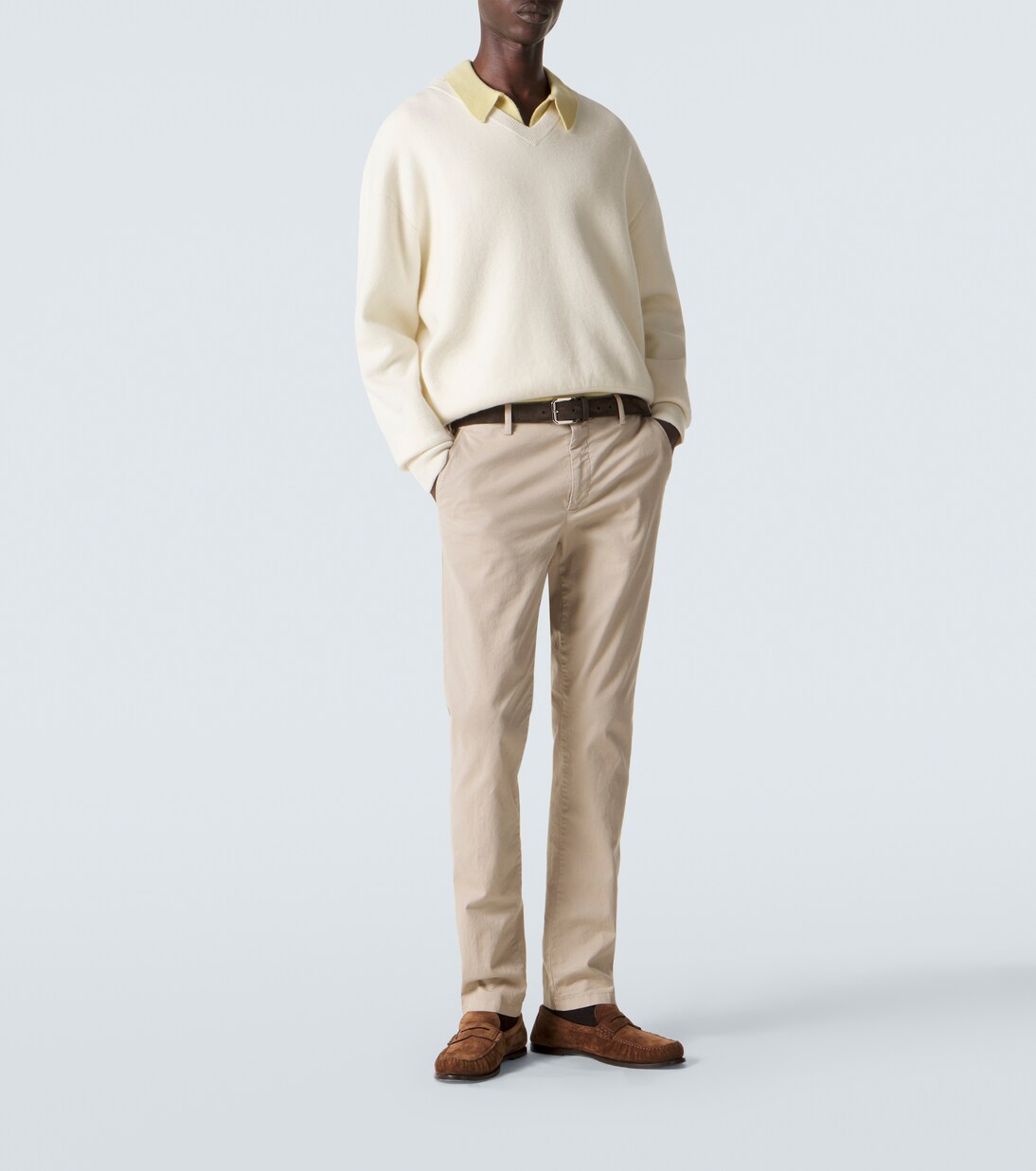 Cotton straight chinos | Canali