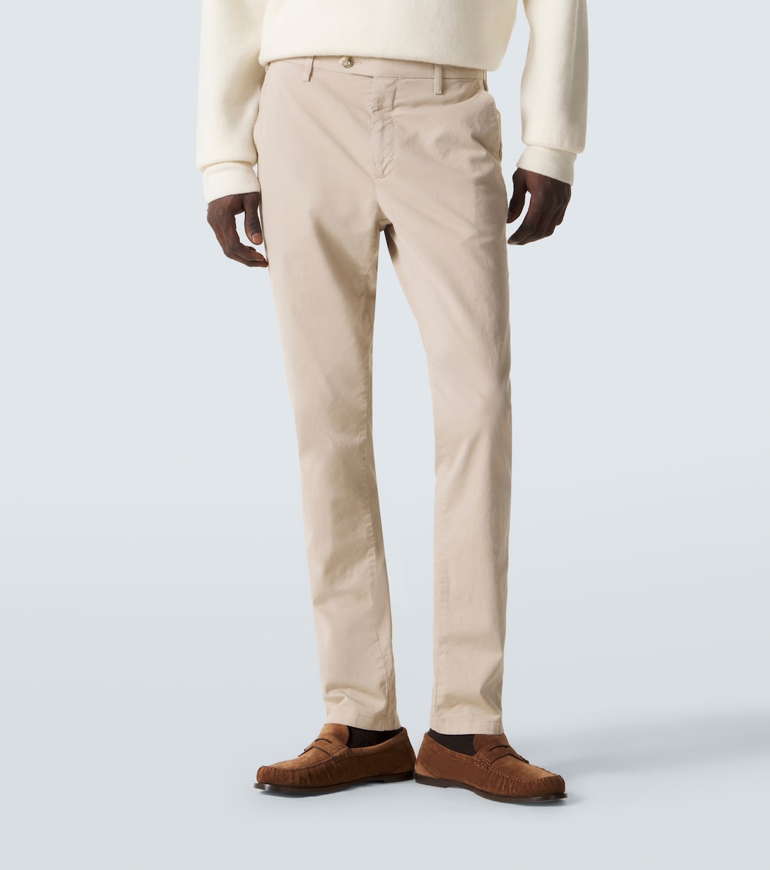 Cotton straight chinos | Canali