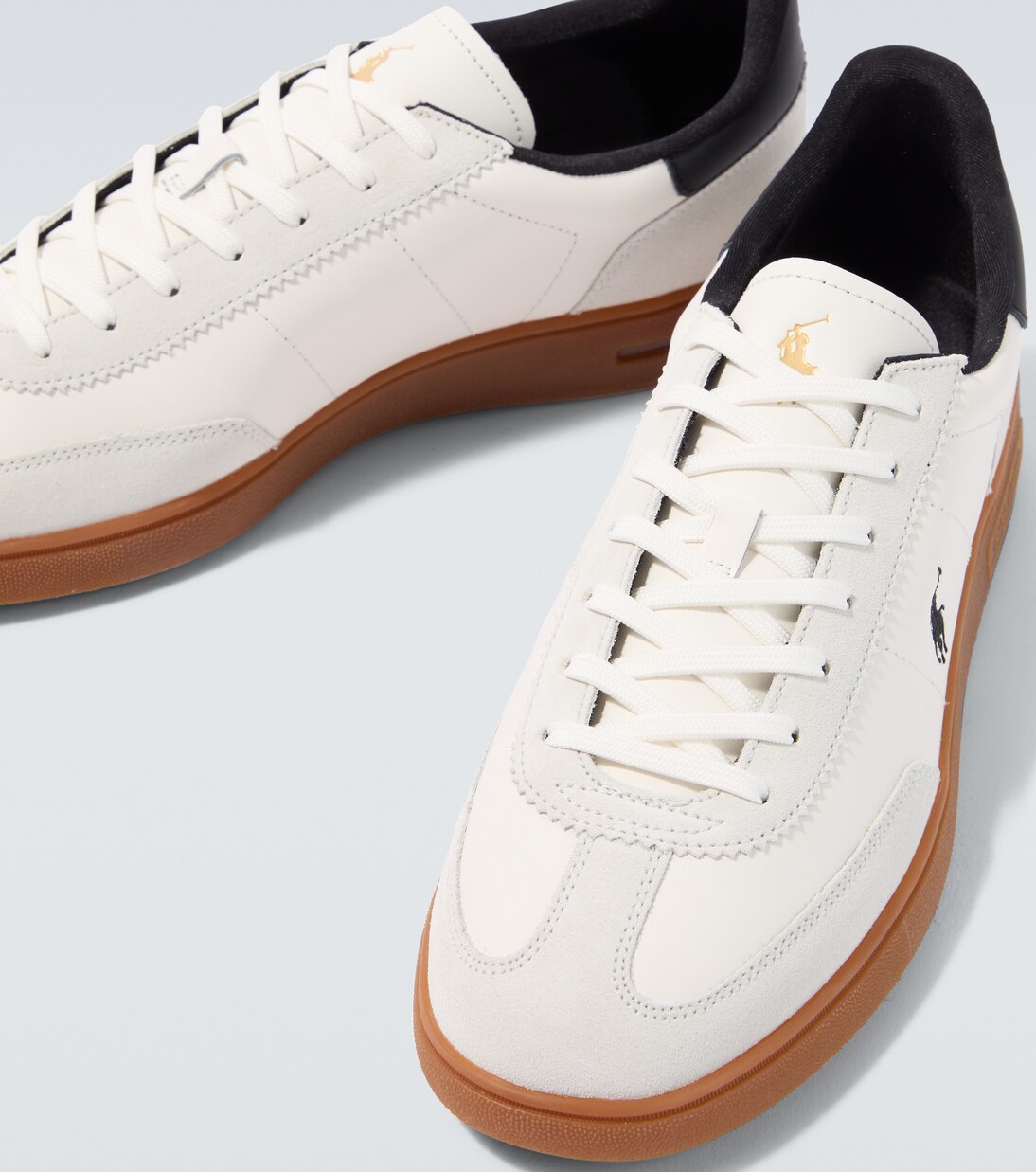 Suede-trimmed leather sneakers | Polo Ralph Lauren