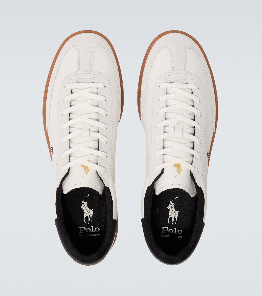 Suede-trimmed leather sneakers | Polo Ralph Lauren