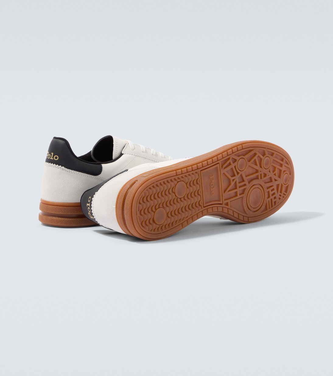Suede-trimmed leather sneakers | Polo Ralph Lauren