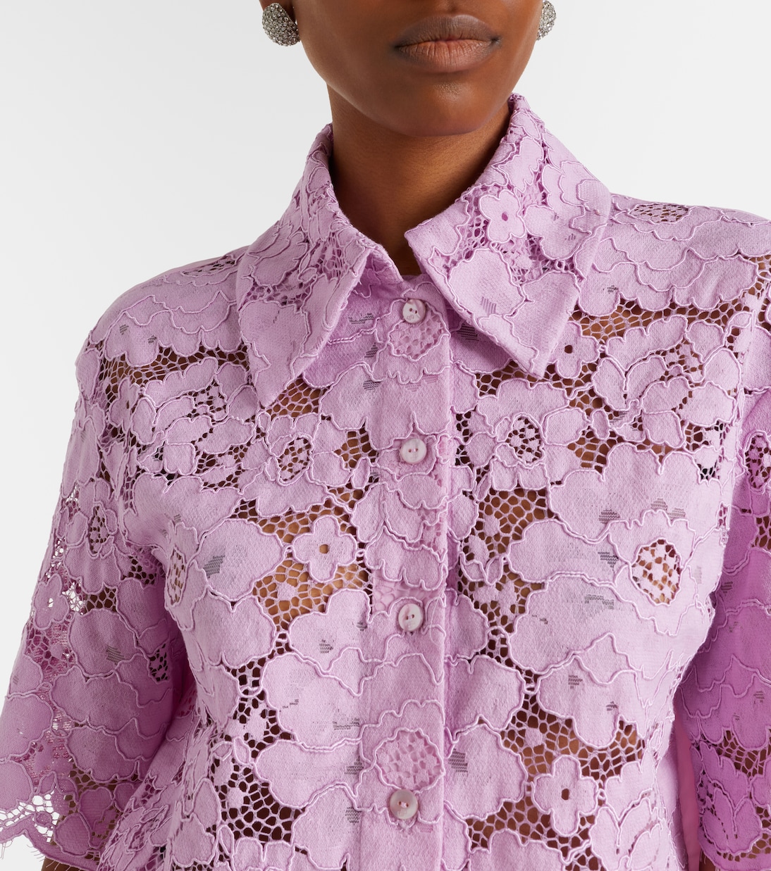 Camisa de encaje en mezcla de algodón | Patou