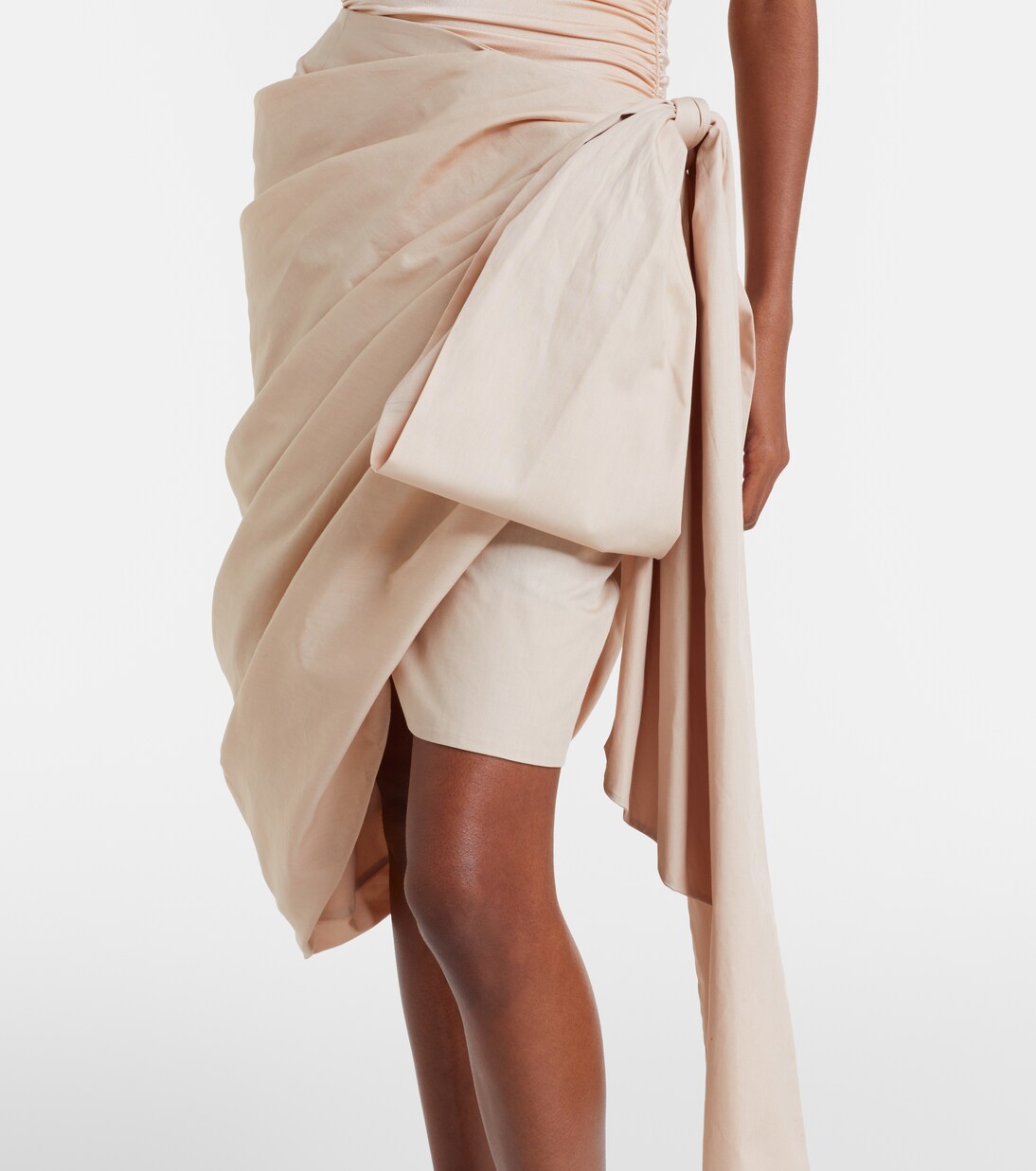 Bow-detail cotton poplin midi skirt | Chloé