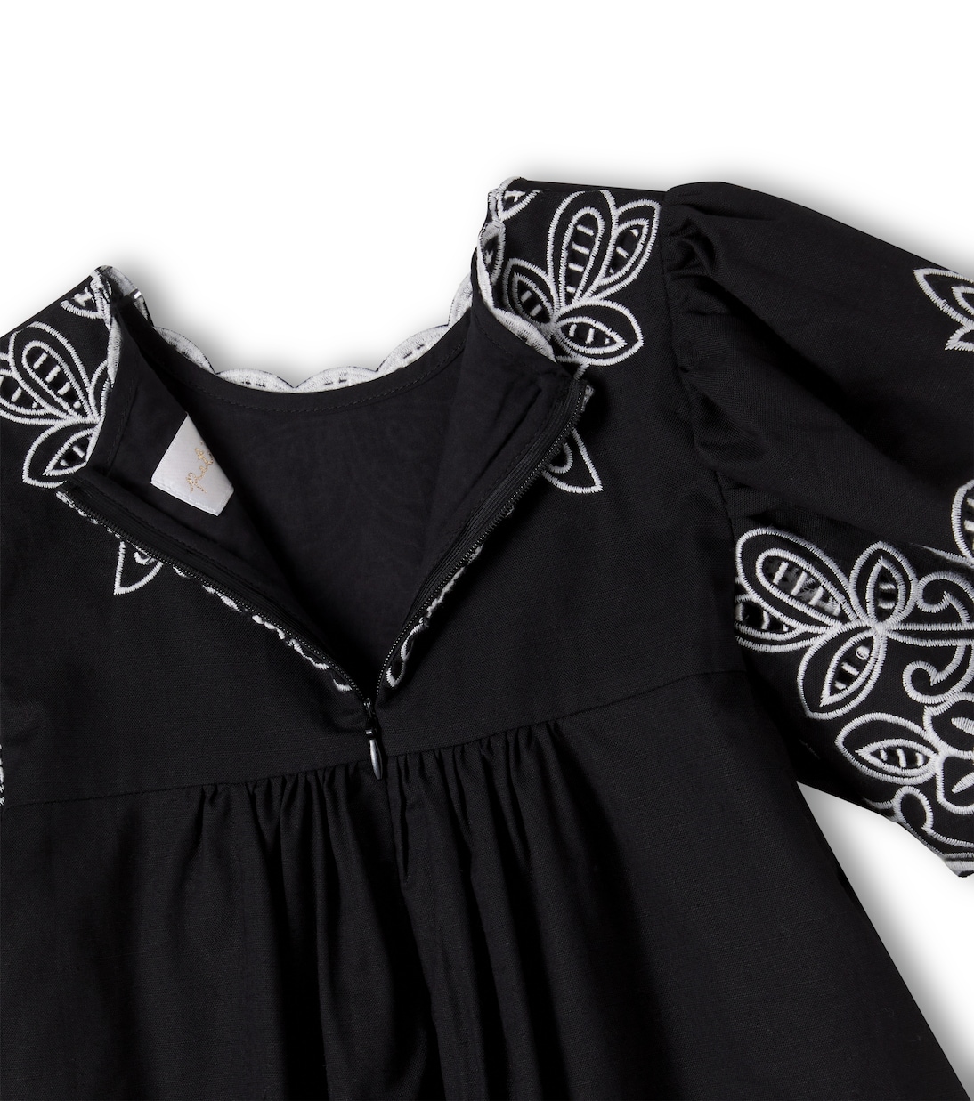 Besticktes Kleid aus Baumwolle und Leinen | Petite Amalie  