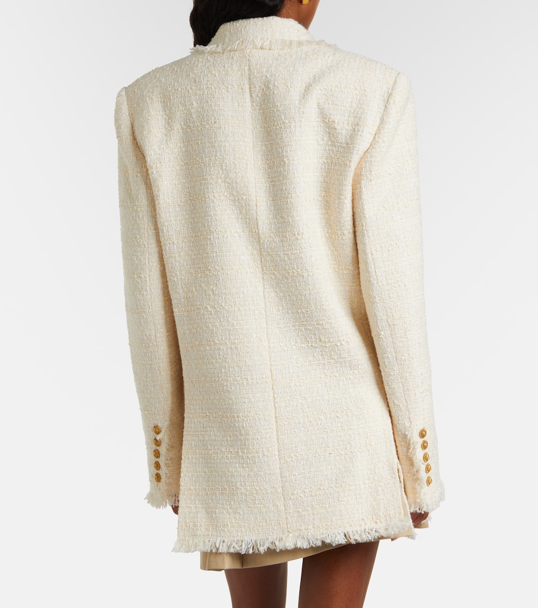 双排扣花呢西装式外套 | Balmain