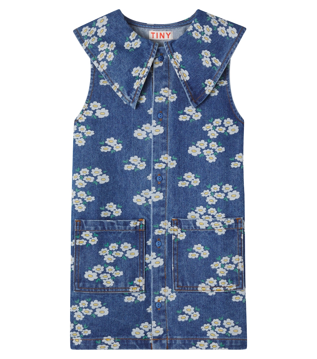 Robe chemise Blossoms en jean | Tinycottons
