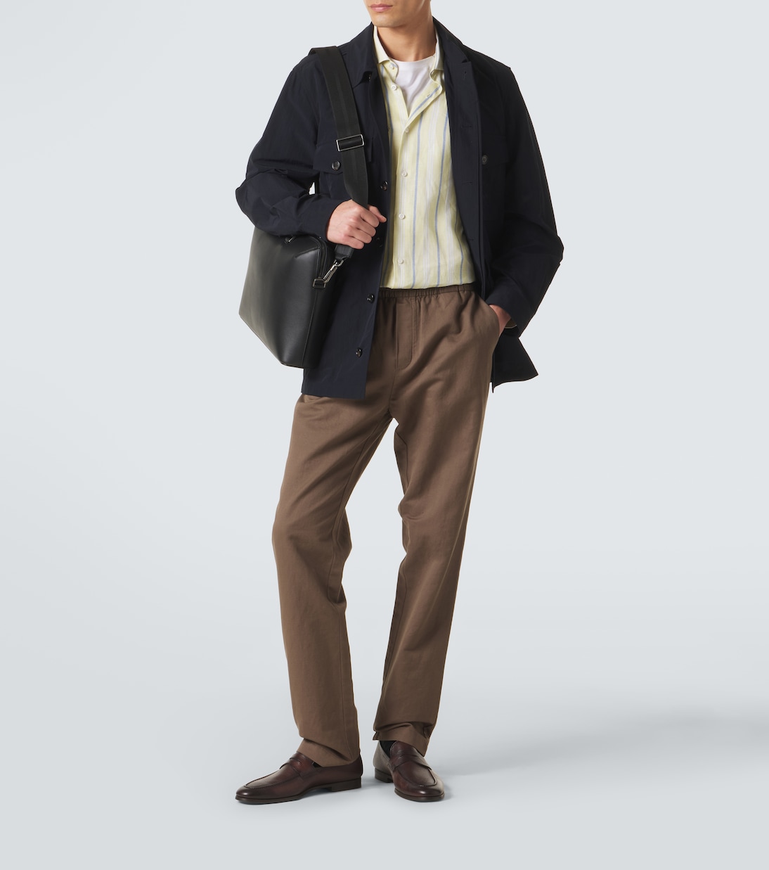 Cotton and linen straight pants | Sunspel