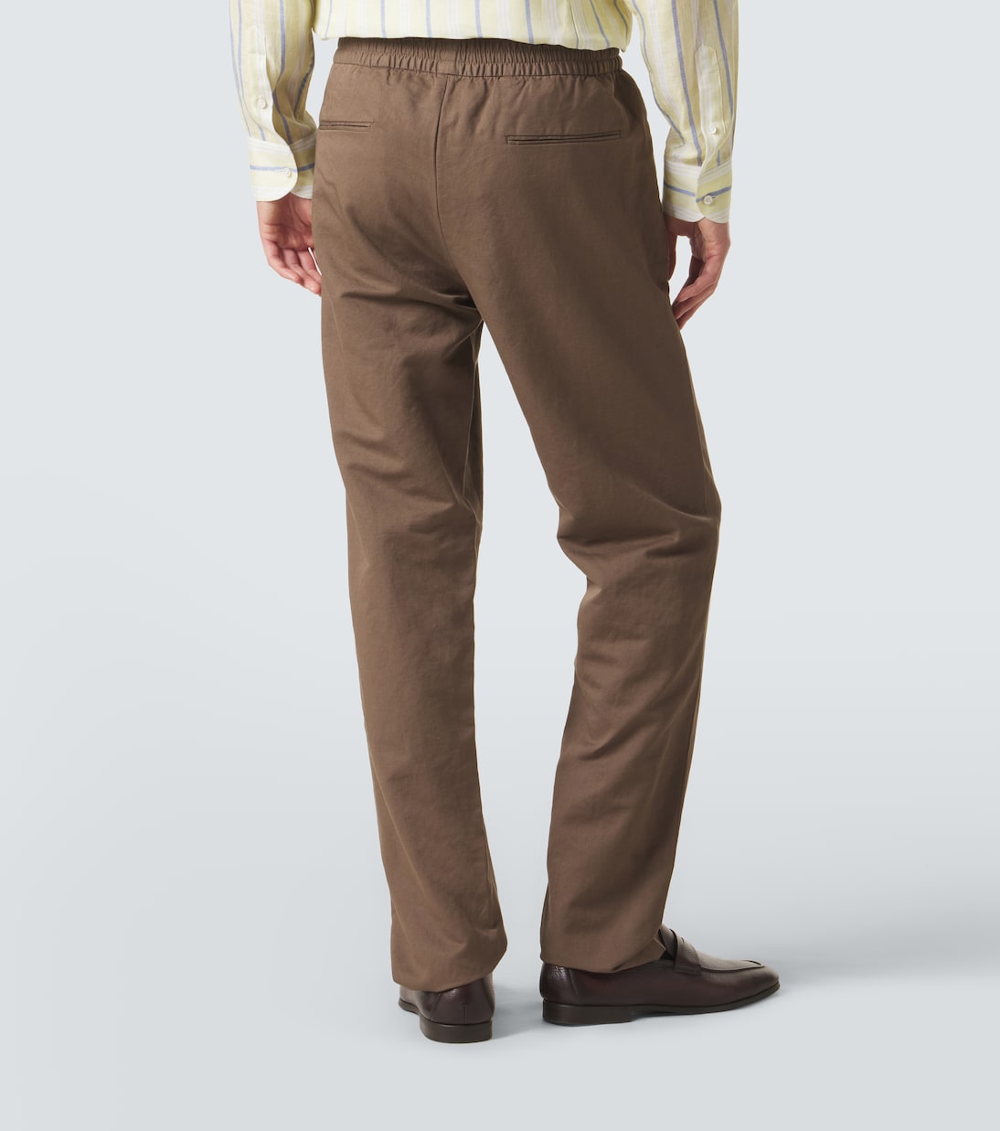 Cotton and linen straight pants | Sunspel