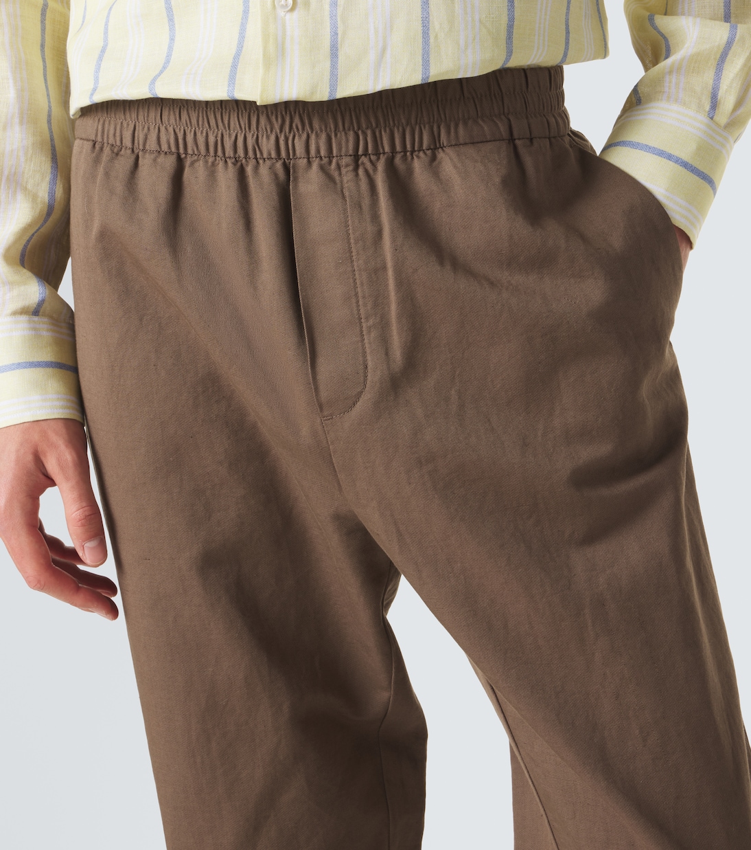 Cotton and linen straight pants | Sunspel