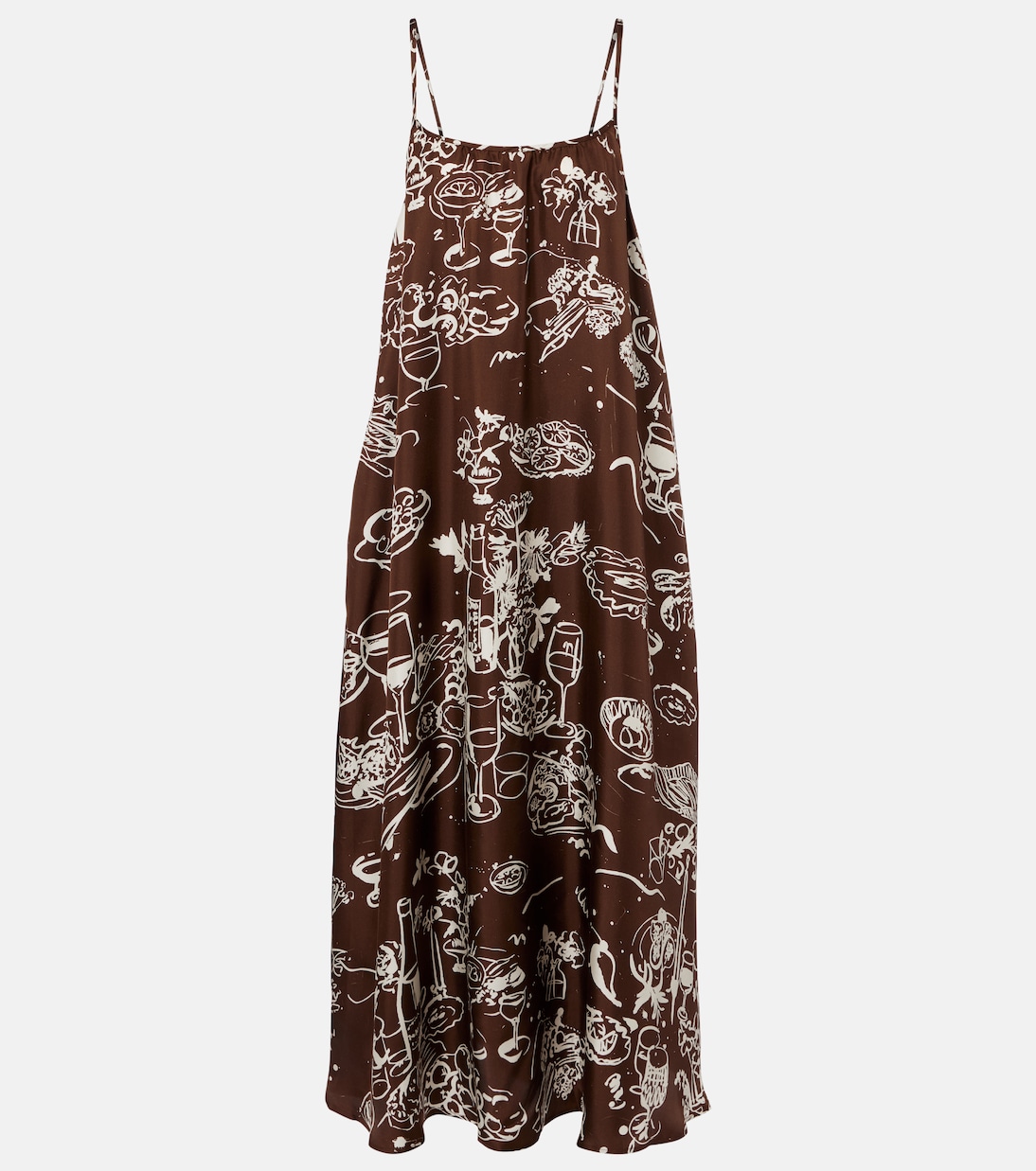 Napoli printed silk twill maxi dress | Asceno