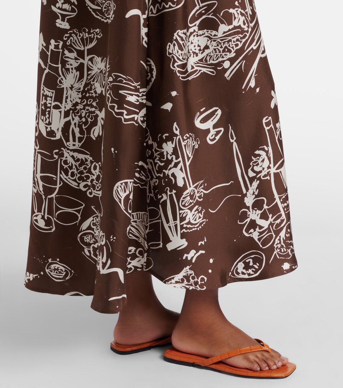 Napoli printed silk twill maxi dress | Asceno