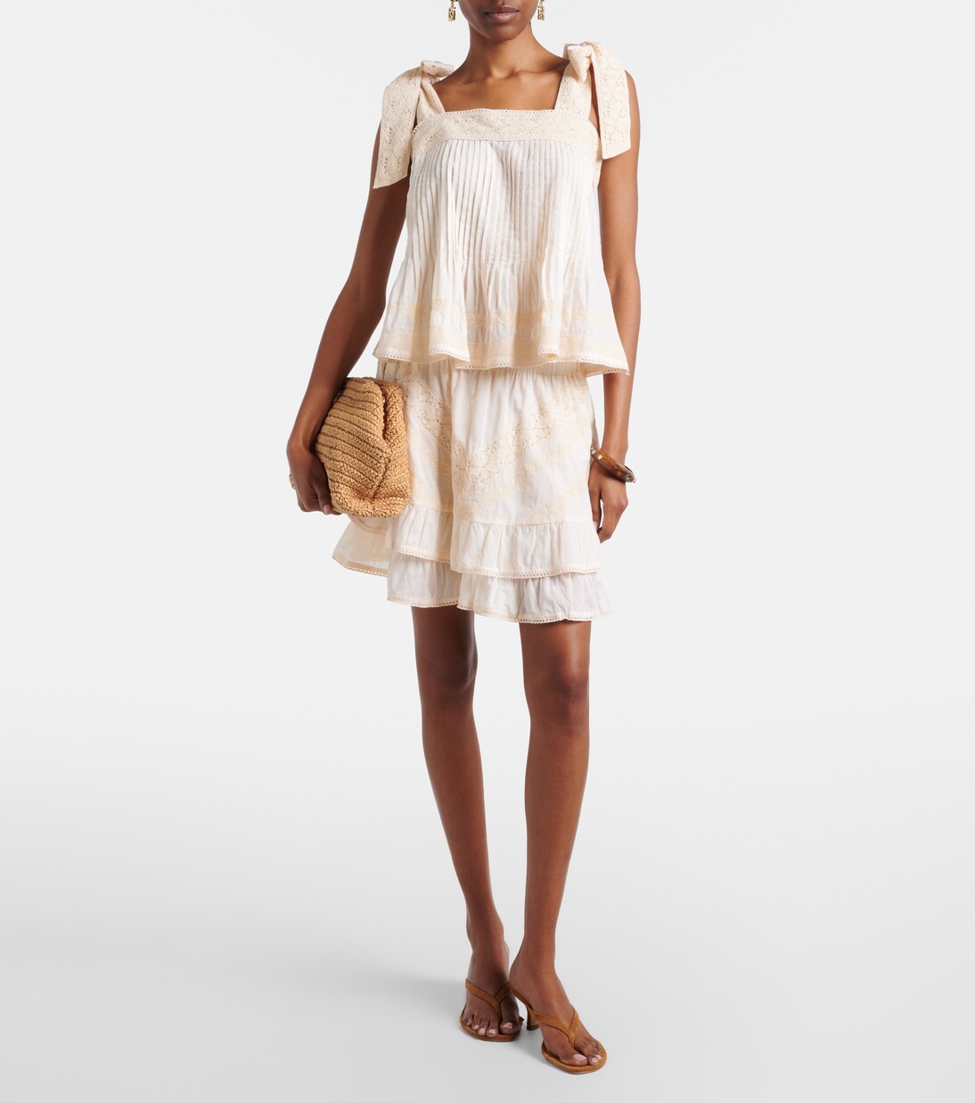 Minirock aus Baumwolle mit Spitze | Juliet Dunn